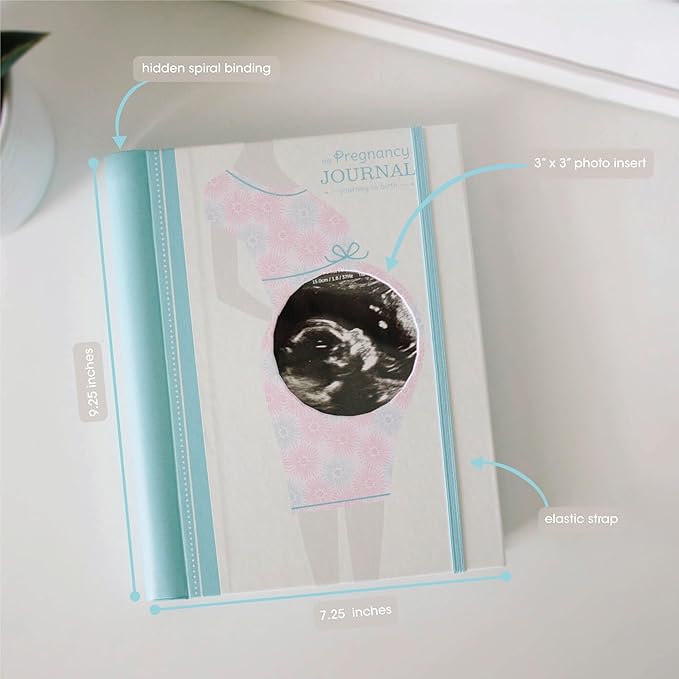 Pearhead My Pregnancy Journal, Pregnancy Memory Book with 7 Baby Keepsake Pockets, Photo Pages, Capture Every Milestone of Your Pregnancy, Gift for New Mom