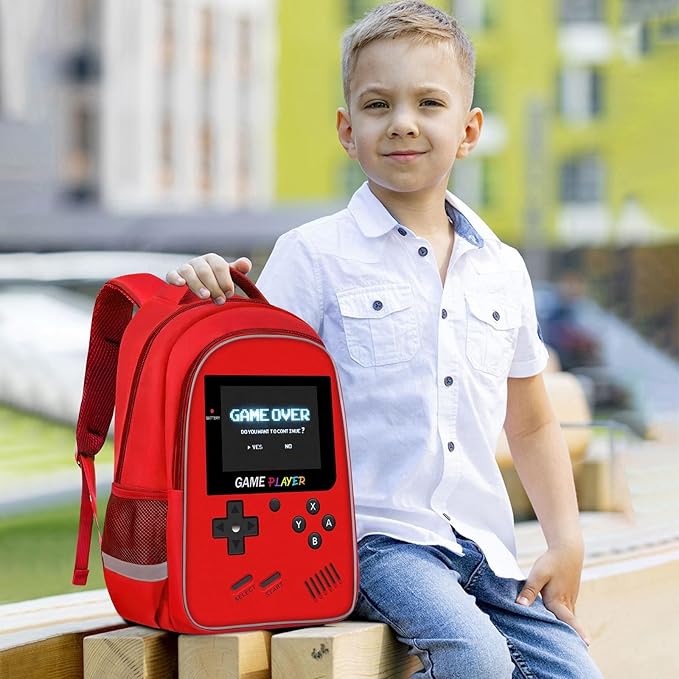 School Backpack For Boys - Gamer Boys Backpack For Kids Children Teens Elementary Middle School - Ages 6-18，17″