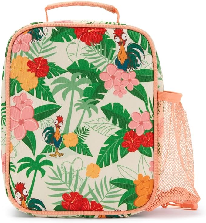 Disney Store Official Moana Insulated Lunch Box - Moana Lunch Bag for Kids with Double Zip Pull, Embroidered Details, Screen Art, Mesh Pocket, ID Label - Perfect for School