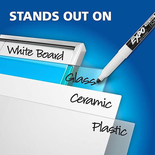 EXPO Dry Erase Markers Kit, Fine Tip, Assorted Colors, Eraser, Spray Cleaner, 7 Count