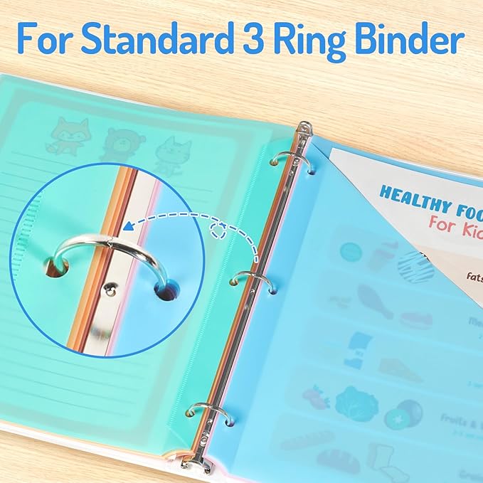 Forvencer 8 Count Dividers for 3 Ring Binder, 8 tabs Binder Dividers with Pocket for US Letter Size, Binder Dividers with Tabs for School Office and Home Organization, Multicolor, 1 Set