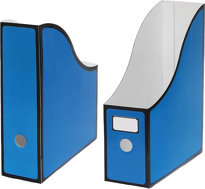 Simple Houseware 6-Pack Magazine File Holder Box, Foldable Cardboard Organizer with Label Slot, Multicolor