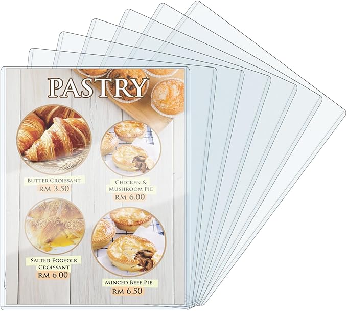 ELEMGULY 7 Pack 8.5 x 11'' Rigid Plastic Page Protectors, Clear Hard Sheet Sleeves for Document, Picture, Photo