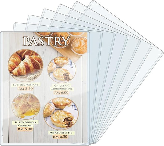 ELEMGULY 7 Pack 8.5 x 11'' Rigid Plastic Page Protectors, Clear Hard Sheet Sleeves for Document, Picture, Photo