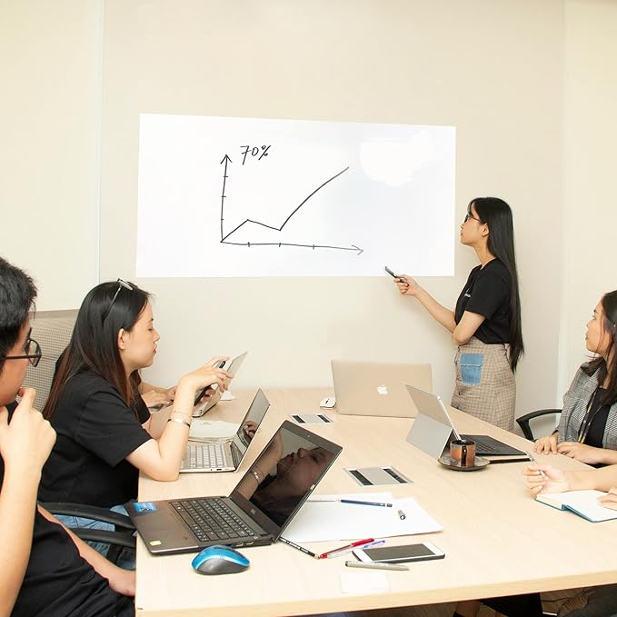 White Board Dry Erase-Whiteboard for Wall-Whiteboard Paper Peel Stick and Roll with 2 Dry Erase Markers-Adhesive Dry Erase Board for Office/Classroom/Fridge/Desk/Glass/Door(17.3''X78.7'' White)