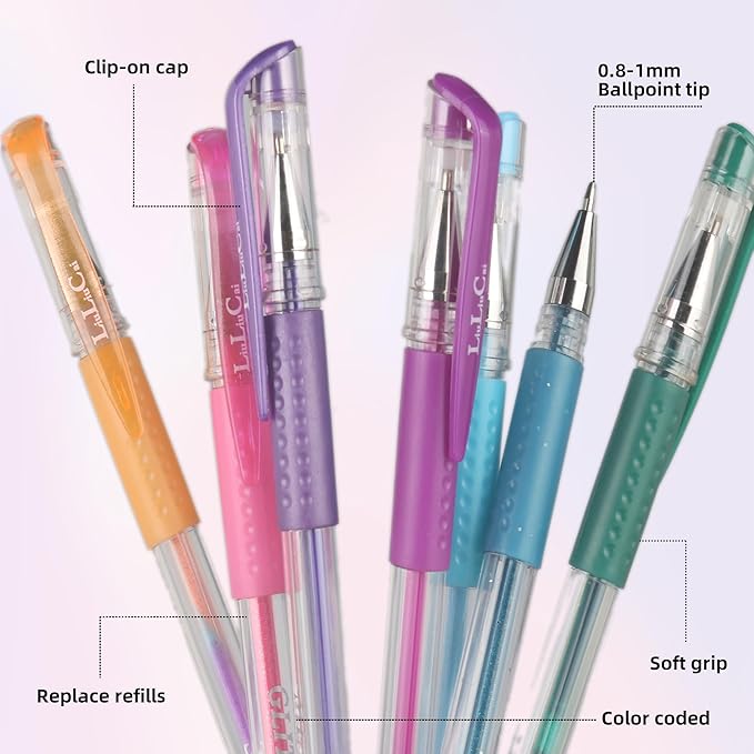 312 Pack Gel Pens for Adult Coloring Book, 156 Colors Artist Colored Pens with 156 Refills & Coloring Book, Glitter Gel Pen for Coloring Drawing Writing Doodle Journaling Planner Art Craft