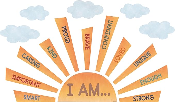 Teacher Created Resources Moving Mountains Road Trip Sun Positive Affirmations Bulletin Board (TCR9223)