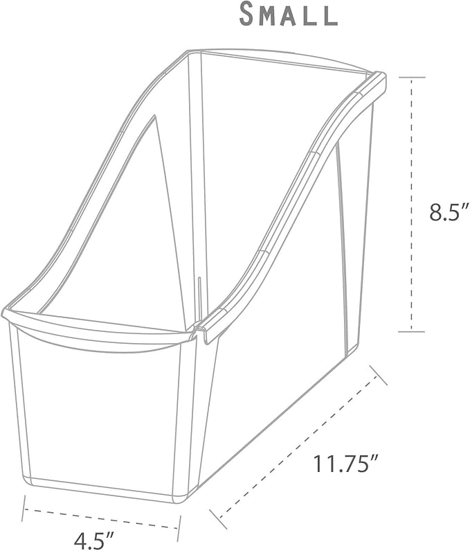 Storex Small Book Bin – Interlocking Plastic Organizer for Home, Office and Classroom, Red, 6-Pack (71109U06C)
