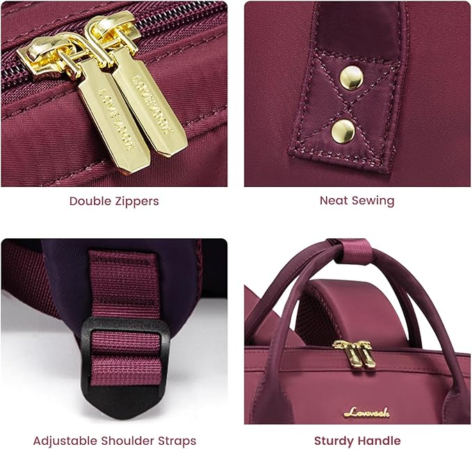 LOVEVOOK Gradient Laptop Backpack for Women,17.3 Inch Work Computer Bakcpack Purse Laptop Bag With Anti-Theft Pocket,Waterproof Carry on Teacher College Backpack for Travel,Purple-Red