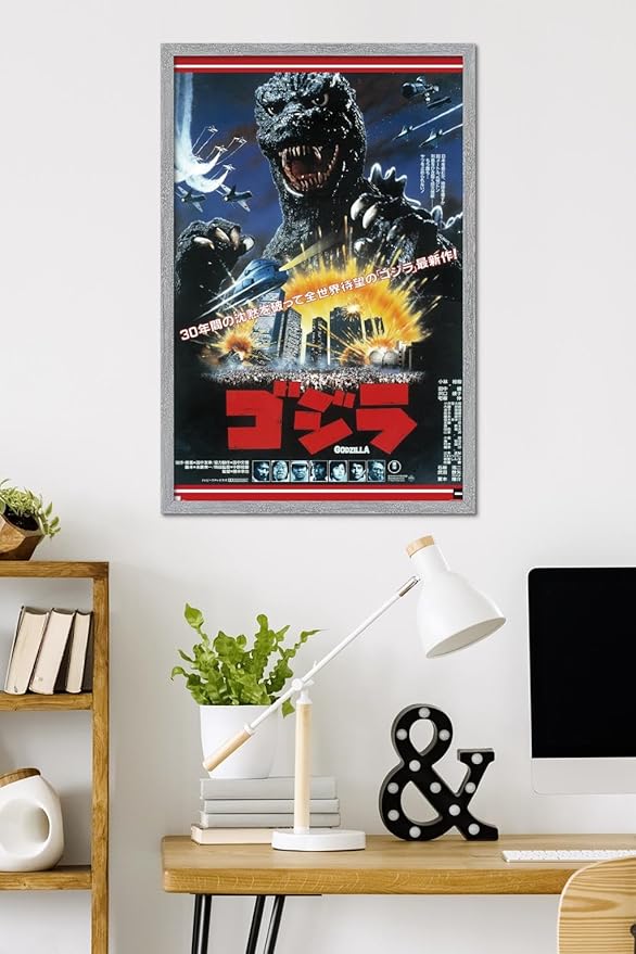 Trends International Godzilla - The Return Of Godzilla One Sheet Wall Poster, 34L x 22.4W, Gray Framed Version