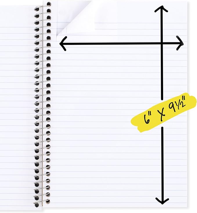 Five Star Spiral Notebook, 2 Subject, College Ruled Paper, 6" x 9-1/2", 80 Sheets, Fights Ink Bleed, Water Resistant Cover, Tidewater Blue (840029CG1-ECM)