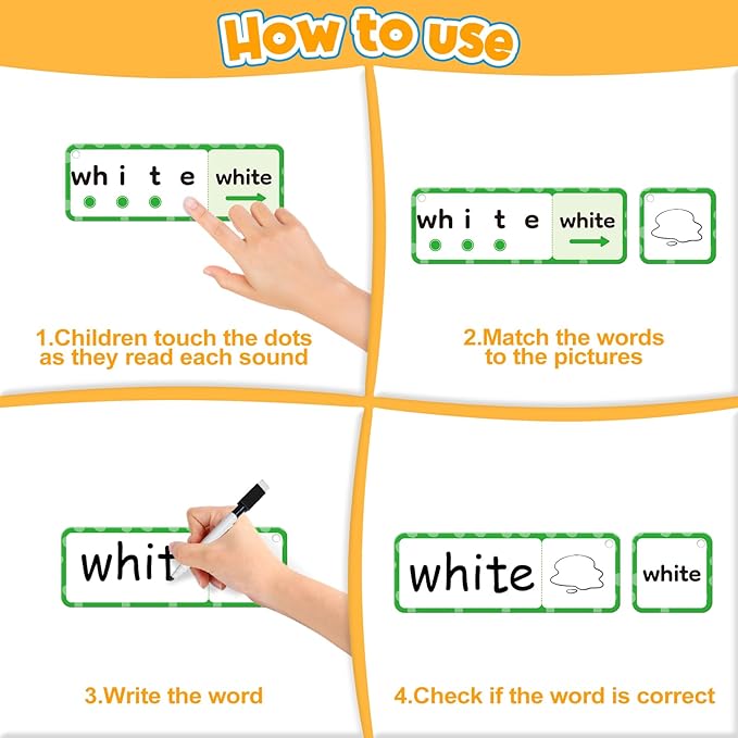 Blends & Digraphs Cards,Phonics Games,Learn to Read,Speech Therapy Toys for Toddlers Kids,Sight Word Games Spelling Reading Learning,Kindergarten Preschool Learning Activities,Educational Toy