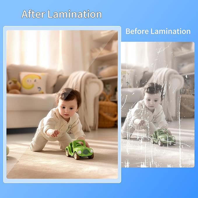 Thermal Laminating Sheets, 9” x 11.5” Laminating Sheets, 3 Mil Thickness Clear Laminating Pouches, Compatible Thermal Laminators, 50 Packs.