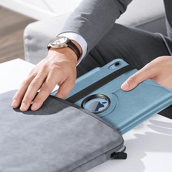 Fintie Rotating Case for iPad (A16) 11th Generation 11 Inch (2025), iPad 10th Generation 10.9 Inch (2022) - [Built-in Pencil Holder] 360 Degree Rotating Protective Stand Cover, Ocean Blue
