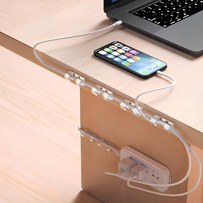 80pcs Adhesive Cable Clips 90 Strips, Finisher Wire Clamp Cord Clips Cable Management Light Clips Cable Organizer Max.1/4" Wire Hider for Cords