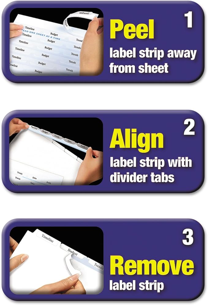 Print and Apply Index Maker Clear Label Dividers, 5-Tab, White Tabs, 11 x 8.5, White, 5 Sets
