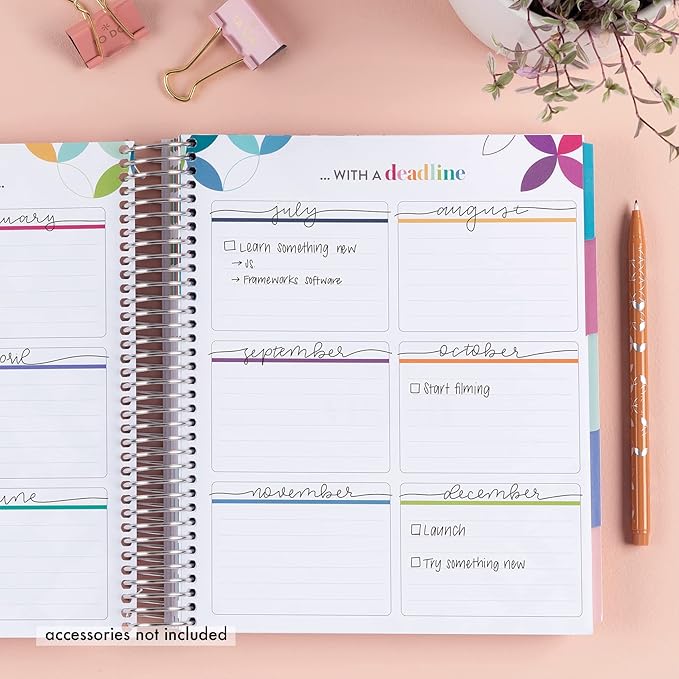 7" x 9" 12 Month Undated Spiral Bound Life Planner - Mid Century Circles Cover + Mid Century Circles Interior Pages. Undated Vertical Weekly and Monthly Agenda by Erin Condren.