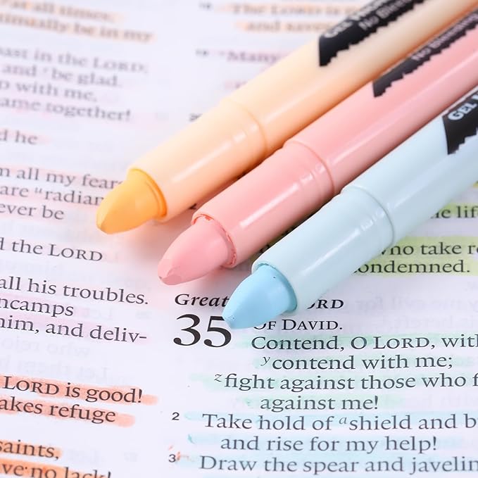 Bible Highlighters and Pens No Bleed Through, 16 Pack Assorted Colors Pastel&Earthy Gel Highlighters, Bible Markers Study Kit Journaling School Supplies with Wax texture（Soft Colors）