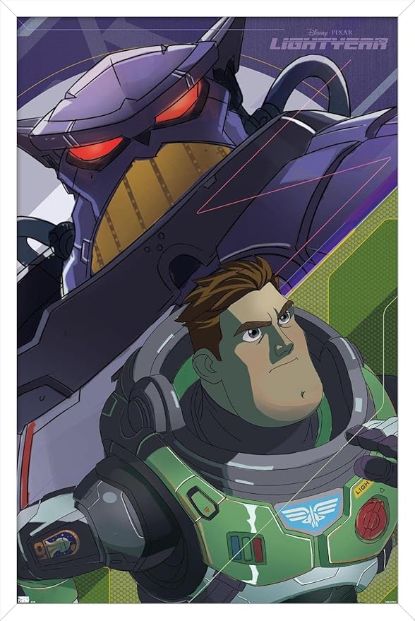 Trends International Disney Pixar Lightyear - Buzz and Zurg Wall Poster, 22.375" x 34", White Framed Version