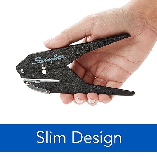 Swingline 1 Hole Punch, 20 Sheet Capacity Hole Puncher, Low Force Plier Paper Punch, Black & Silver (74017)