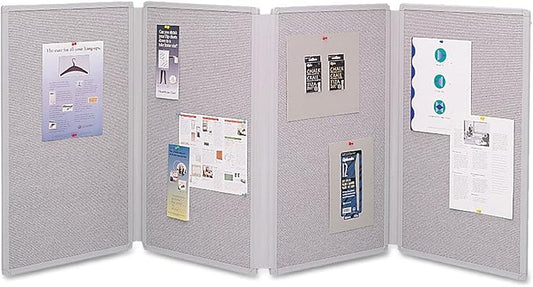 Quartet tabletop display presentation board, 72 x 30, gray surface, gray plastic frame