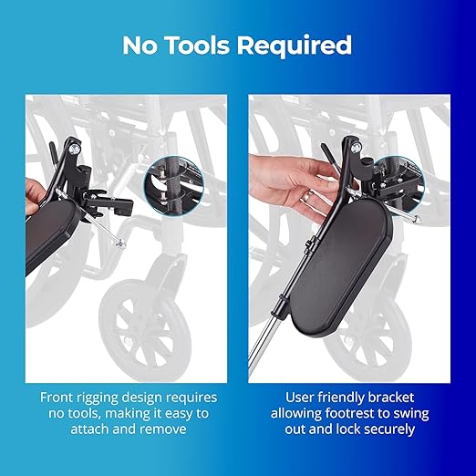 Invacare Wheelchair Elevating Legrest with Calf Support, Footrest with Swing Away Function, Adjustable Length, Tool-Free Installation, Compatible with Most US Wheelchairs
