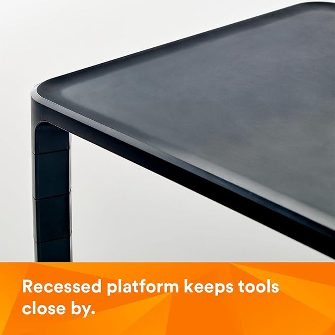 3M Adjustable Monitor Stand for Monitors and Laptops, Three Leg Segments Simply Adjust Height from 1.7" to 5.5", Holds up to 20 lbs, 13.6 in Clearance Between Legs for Storage, Black (MS85B)