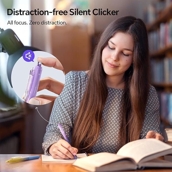 WRITECH Gel Pens Fine Point: Blue Ink 0.7mm Retractable 4ct Smooth Writing with Aesthetic Gradient Color Barrel for Journaling Note Taking Silent Click No Smear Nebula Pen Set