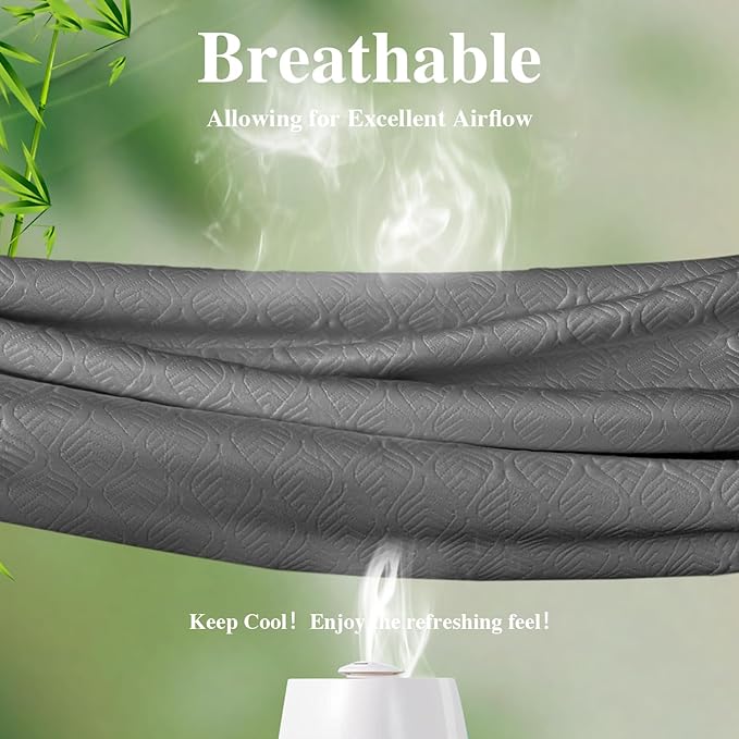 Twin Mattress Protector, Waterproof Mattress Pad Washable Rayon Mattress Cover Breathable Noiseless Bed Protector 3D Patterns 5" - 21'' Elastic Fitted Deep Pocket(Dark Grey)