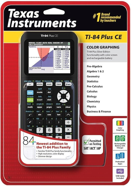 Texas Instruments TI-84 Plus CE Graphing Calculator, Black