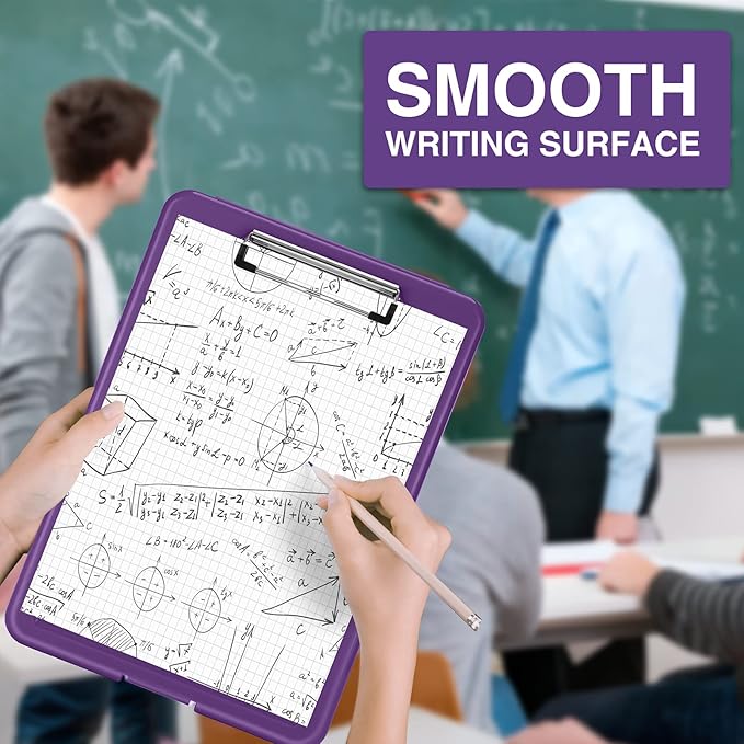 Sooez Storage Clipboard With Low Profile Clip, Heavy Duty Nursing Foldable Clipboard, Waterproof Coaches Case, Letter Size Smooth Writing for Work, Kids