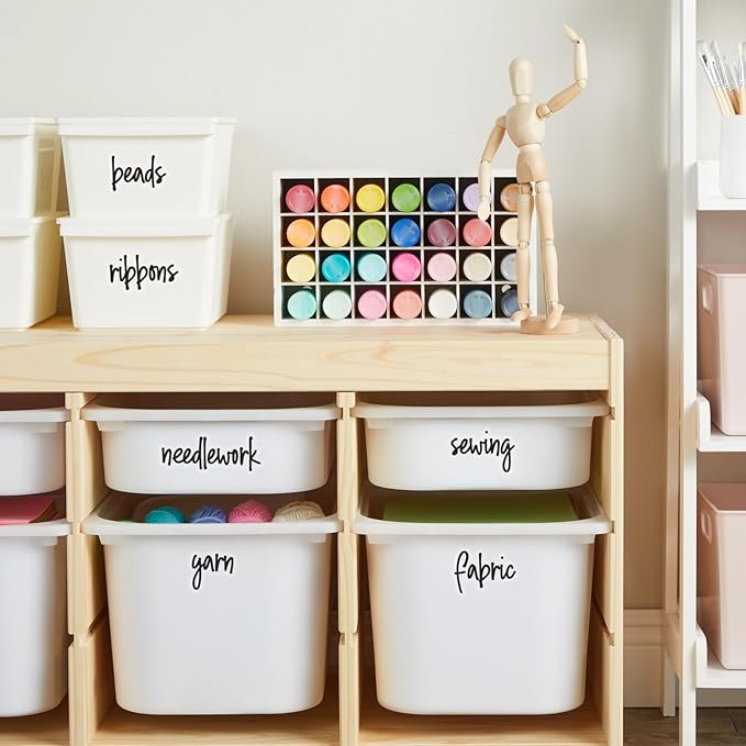 Talented Kitchen Office & Craft Stickers - 212 Pack, Black Water-Resistant Vinyl - Home & Office Organization - Classroom & School Supplies