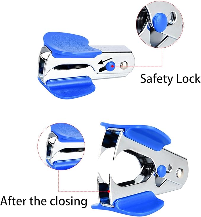 MYUBWTF Eagle Staple Remover, Professional Staples Puller Removal Tool with Lock for School Office Home, Random Color (Blue, Black, Gray)