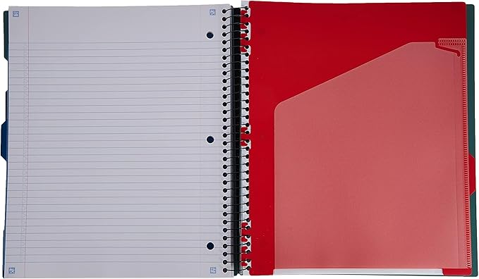Five Star Advance Spiral Notebook + Study App, 3 Subject, College Ruled Paper, 8-1/2" x 11", 150 Sheets, Spiral Guard, Movable Tabbed Dividers, Seaglass Green (73136)