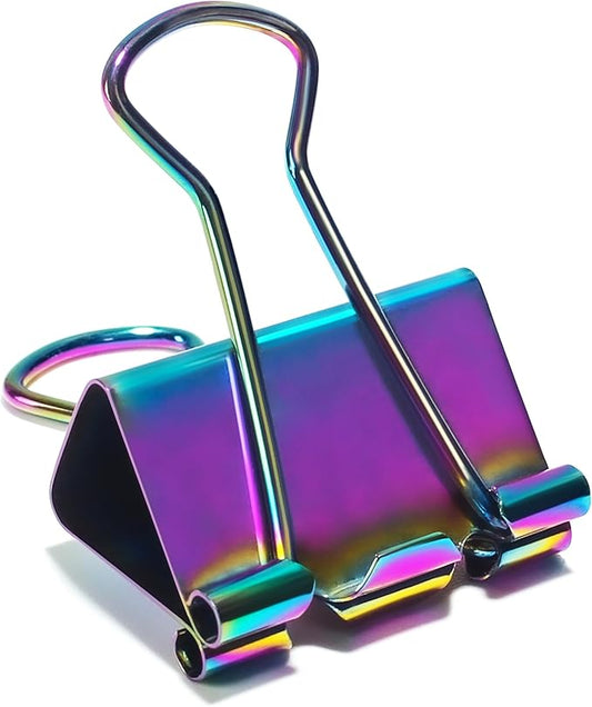 10 Pcs Rainbow Paper Clamps,Medium Binder Clips, 0.75 Inch Length for Office Use, Organize Files and Folders (0.75 Inch)