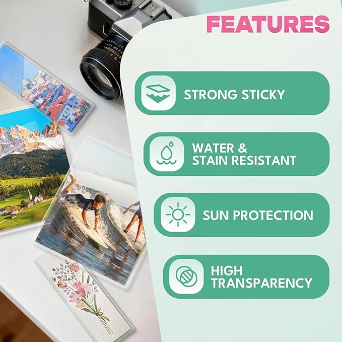100 Pack Self-Sealing Laminating Pouches 5x7 Inch,10 Mil Thick Double-Sided Self Adhesive Lamination Pouches,Waterproof Photo Laminating Sheets No Laminator Machine Need