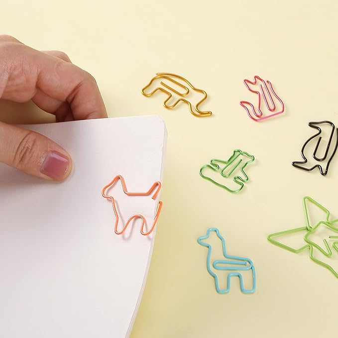 Mr. Pen Animal Shaped Paper Clips - 30 pcs, Assorted Colors, Cute & Fun for Kids