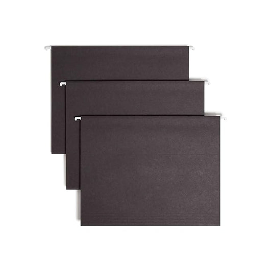 Smead Standard Hanging File Folders, 25 Count, Black, 1/5-Cut Adjustable Tabs, Letter Size (64062)