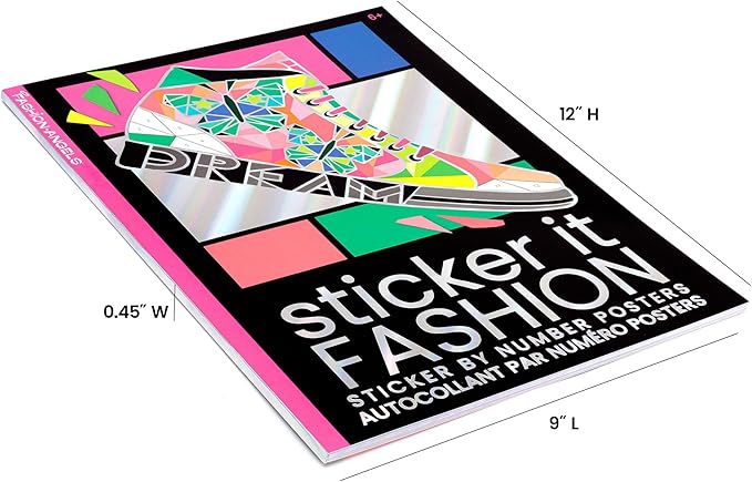 Fashion Angels Sticker It Fashion Sticker by Number Posters, Includes 500+ Trendy Stickers & 12 Posters, Fashion Themed Craft Kit for Tweens & Teens