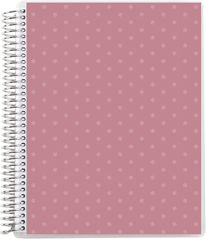 Erin Condren 8.5" x 11” Lined Spiral Notebook, College-Ruled Layout with 80 Lb. Paper, Canvas Asterisk Cover, 160 Lined Notebook Pages, Platinum Coil, Stickers Included
