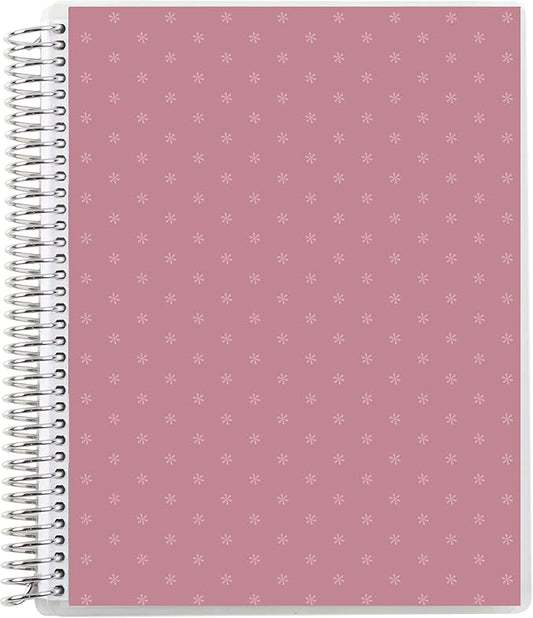 Erin Condren 8.5" x 11” Lined Spiral Notebook, College-Ruled Layout with 80 Lb. Paper, Canvas Asterisk Cover, 160 Lined Notebook Pages, Platinum Coil, Stickers Included