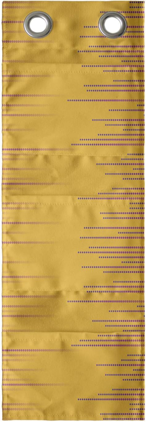 Ambesonne Abstract Hanging Pocket Organizer, Halftone Inspired Layout of Mini Polka Dots Gradient Like Design, Printed Polyester Storage Bag with Pockets, 9" x 27", Earth Yellow and Fuchsia