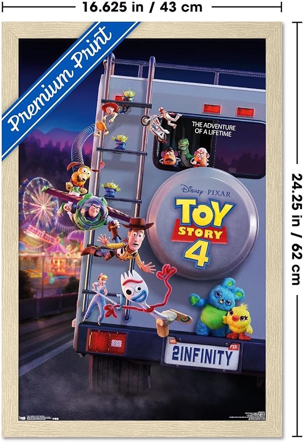 Trends International Disney Pixar Toy Story 4 - Final One Sheet Wall Poster, 22.4L x 14.7W, Blonde Framed Version