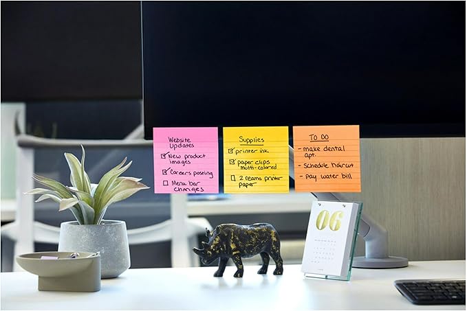 Post-it Super Sticky Notes, 4x4 in, 4 Pads, 2X The Sticking Power, Rio de Janerio Collection, Bright Colors (Orange, Pink, Blue, Green),Recyclable (675-4SSUC) (Pack of 6)