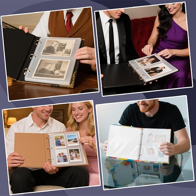 100 Sheets 12''x12'' Heavyweight Plastic Page Protectors, Scrapbook Page Protectors, Craft Paper Protective Sleeves, Scrapbook Refill Pages for Photo Scrapbook Binder Album