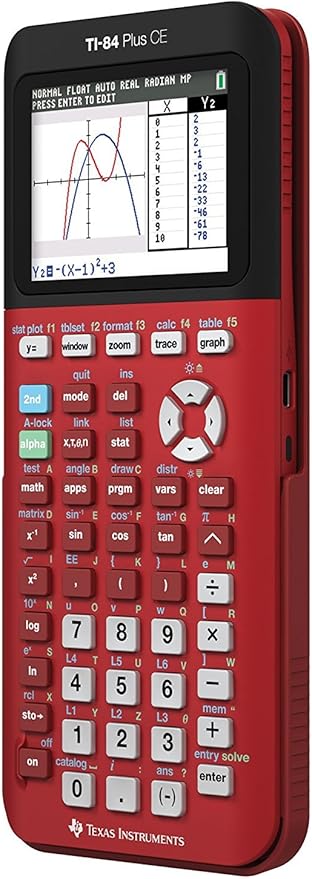 Texas Instruments TI-84 Plus CE Radical Red Graphing Calculator
