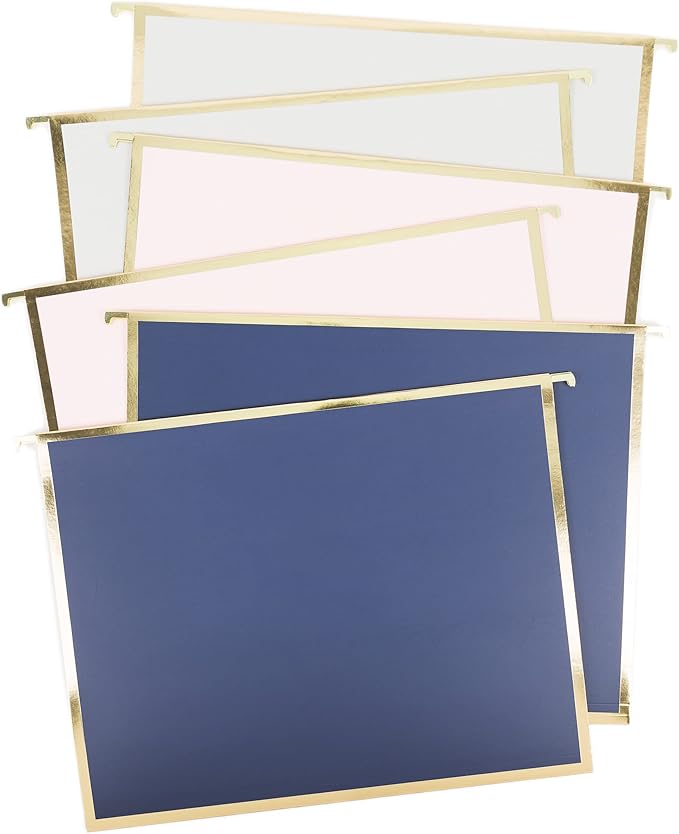 U Brands Fashion Hanging File Folders, Office Supplies, 6 Count (Classic Chic)