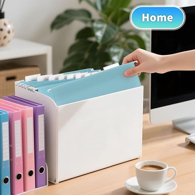 25-Pack Hanging File Folders, Letter Size, Includes 35 Transparent Label Cards & 50 Sticker Labels,1/5-Cut Tabs for Home & Office Organization(Light Blue)