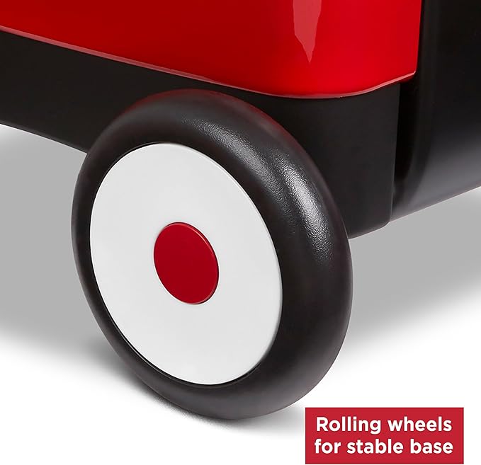 Radio Flyer My 1st Wagon 2-in-1 Walker & Pull Wagon with Beach and Garden Tools for Toddlers Ages 1-4, Red Amazon Exclusive