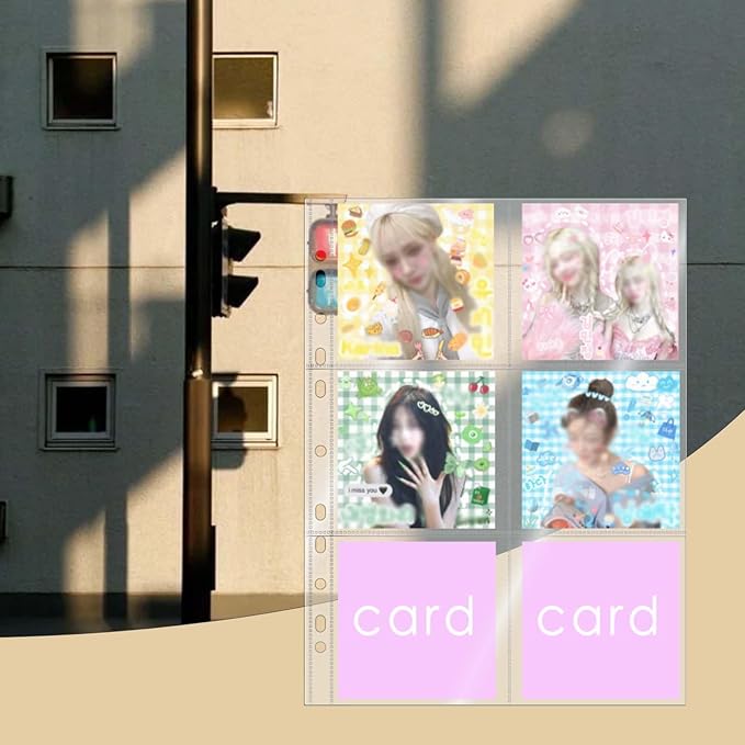 Mogoostry A4 Clear Sheet Protectors 6 Pockets Binder Sleeves 20 Sheets 11 Holes Top Open Photocard Refill Page Protector